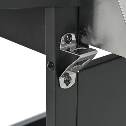 3 Burner BBQ Propane Gas Grill, Freestanding Grill Cart with Wheels, Stainless Steel Heavy-Duty Cabinet Style, Outdoor BBQ Grill for Garden Backyard Cooking Barbecue