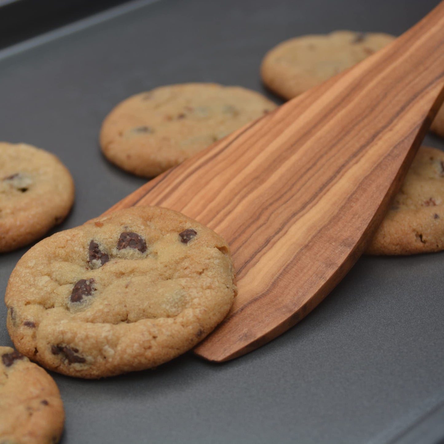 Olive Wood Spatula For Cooking | 12" Large & 3" Wide Flat Wooden Spatula Ideal Nonstick Cookware, Stirring, Fry, Mixing, And Flipping | Wooden Spoons For Cooking | Long Handle Olive Wood Utensils