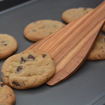 Olive Wood Spatula For Cooking | 12" Large & 3" Wide Flat Wooden Spatula Ideal Nonstick Cookware, Stirring, Fry, Mixing, And Flipping | Wooden Spoons For Cooking | Long Handle Olive Wood Utensils