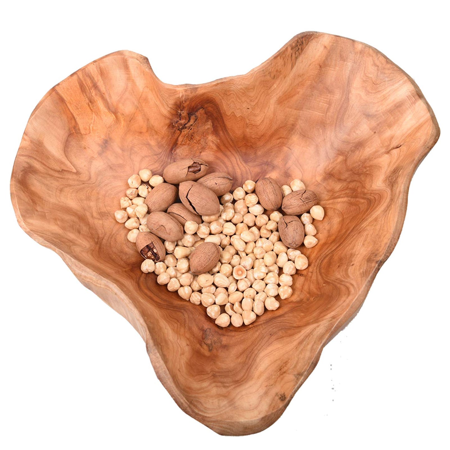 KIDYBELL Wood bowl(12"-14"),Handmade Natural Root Bowls, Fruit Salad Bowls, Creative Wooden Bowls, Each Piece is Unique