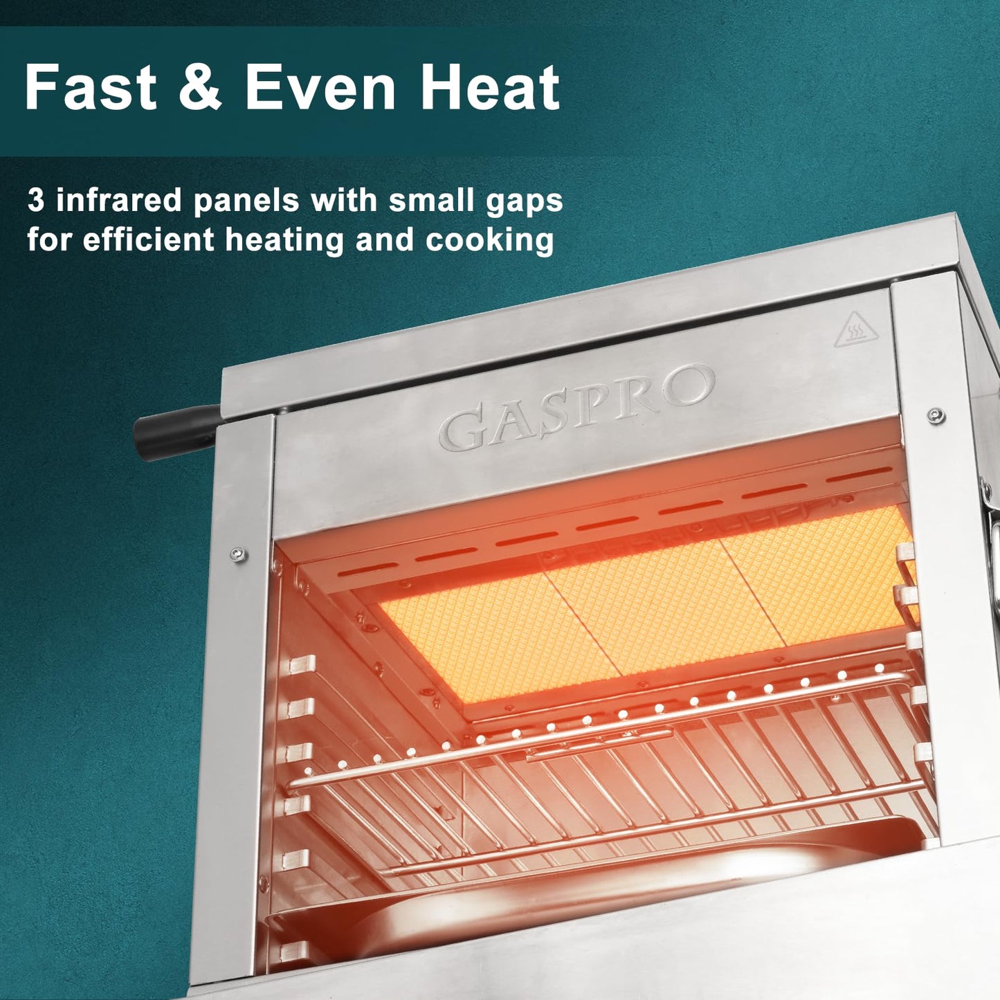 GASPRO Multi-Tasking Propane Infrared Steak Grill, XL Steakhouse & Cast-Iron Griddle 2-in-1 Outdoor Cooking Master, 125 in² Extra Large Cooking Area, Dustproof Foldable Panel