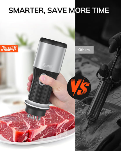 Smart Marinade Injector, 2-in-1 Meat Tenderizer With Flavor Syringe, 20 Stainless steel Blades For BBQ Steak Beef Turkey Brisket Pork Kitchen Cooking