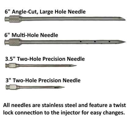 BBQ Smoker Grill Professional Meat Injector Syringe Kit for Smoking with Case, Heat Resistant Non Slip Gloves and Silicone Mop Brush for Turkey Marinade Injection