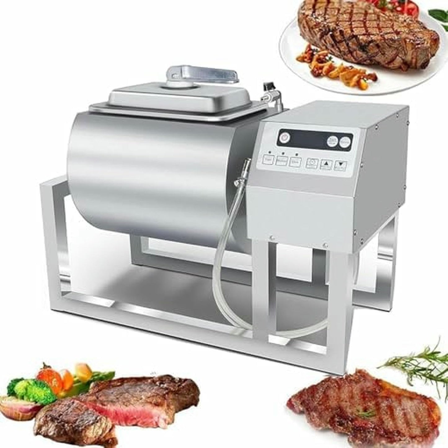 YXKJZHF Vacuum Tumbler Marinating Machine for Meat and Vegetables - Stainless Steel Food-Grade Tumbling Marinator