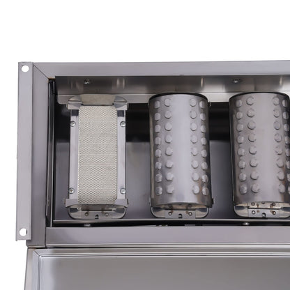 Commercial 8 Burner Gas Countertop Griddle with Smokeless Yakitori Grill, Adjustable Height LPG Propane Indoor Griddle, Removable Grill Net