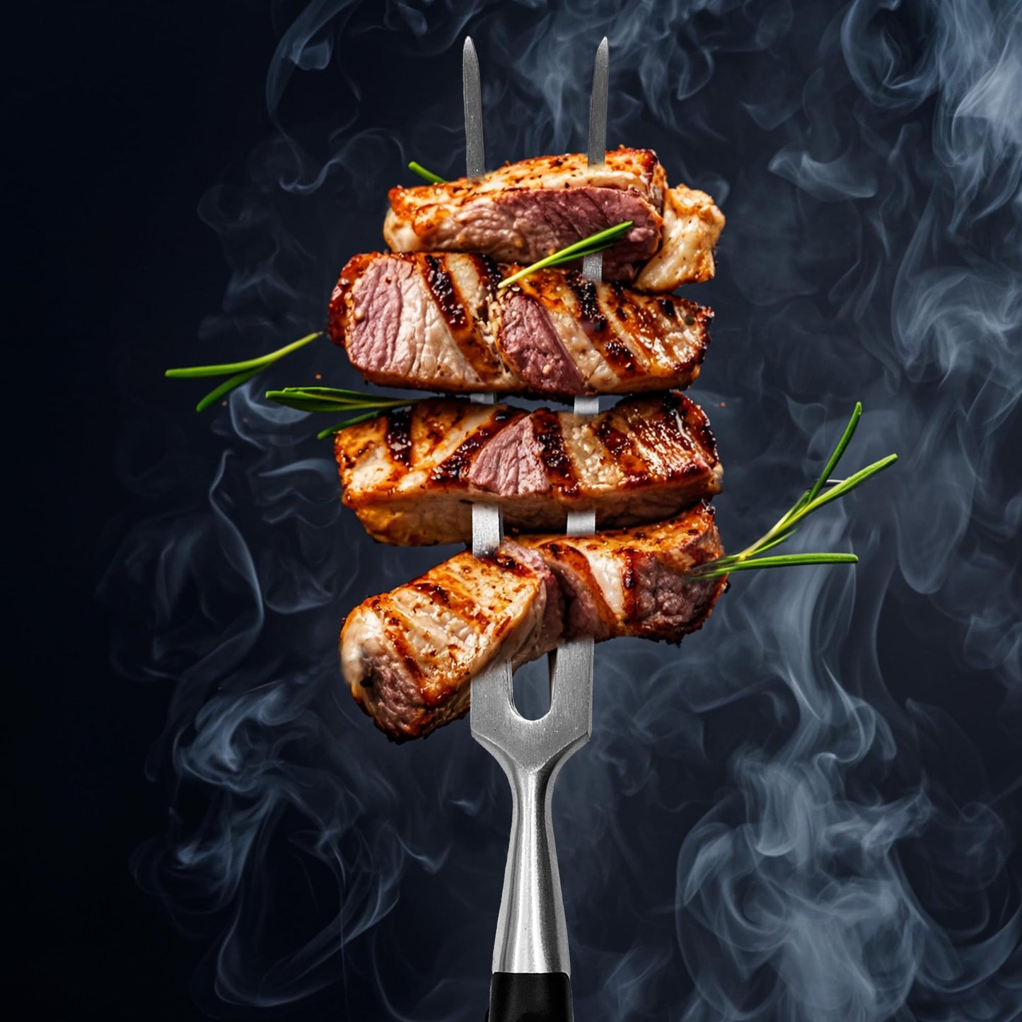 BOHK Heavy Duty Stainless Steel Carving Fork 11.6 Inch BBQ Meat Fork & Serving Fork for Cooking Roasting Meat Shredding (POM Handle)