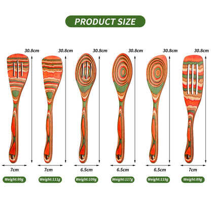 Wooden Spoons for Cooking, WOSPONFAN Kitchen Utensils Set, Pakkawood Kitchen Cooking Utensils Set, Apartment Essentials Wood Serving Spatula spoon, Salad Tongs, Home & kitchen Gift for Women