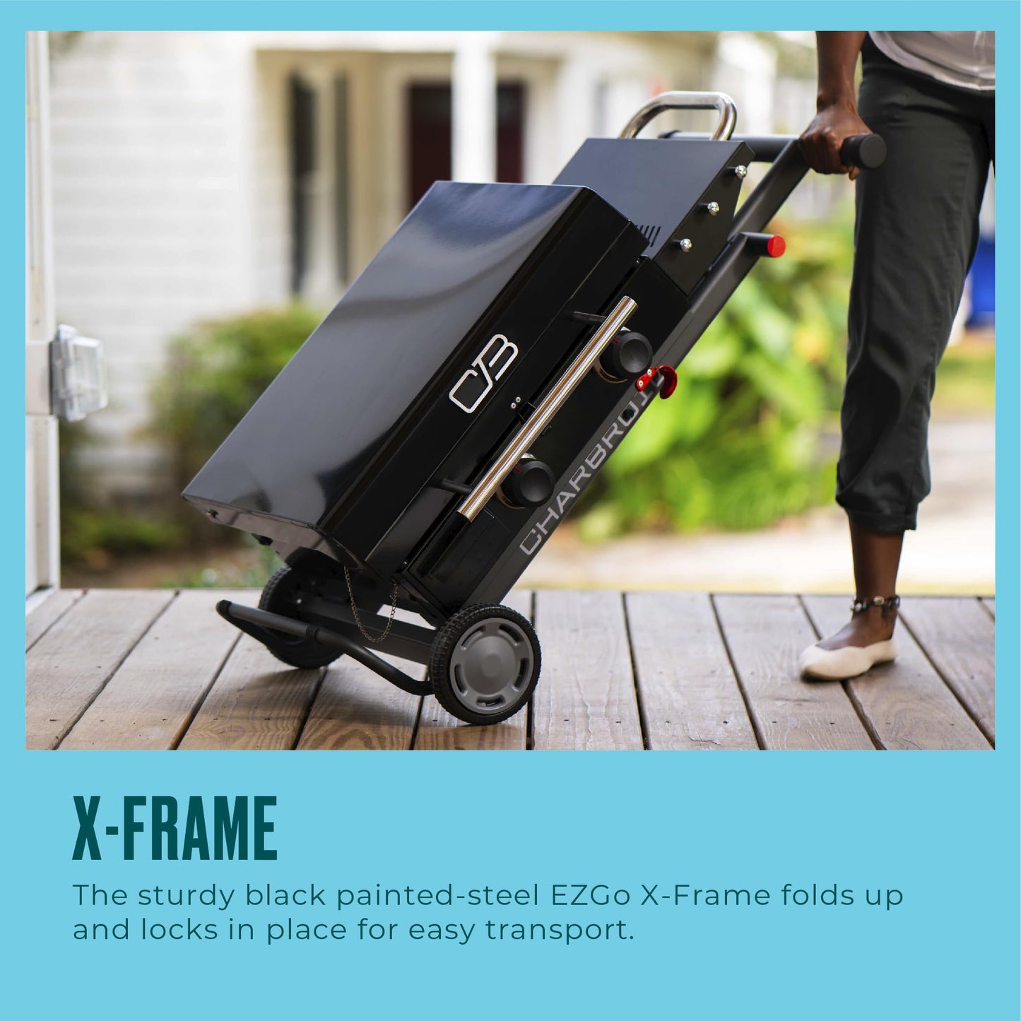 Charbroil® 22" Performance Series™ Folding Cart 2-Burner Portable Propane Gas Griddle, Black - 463711223