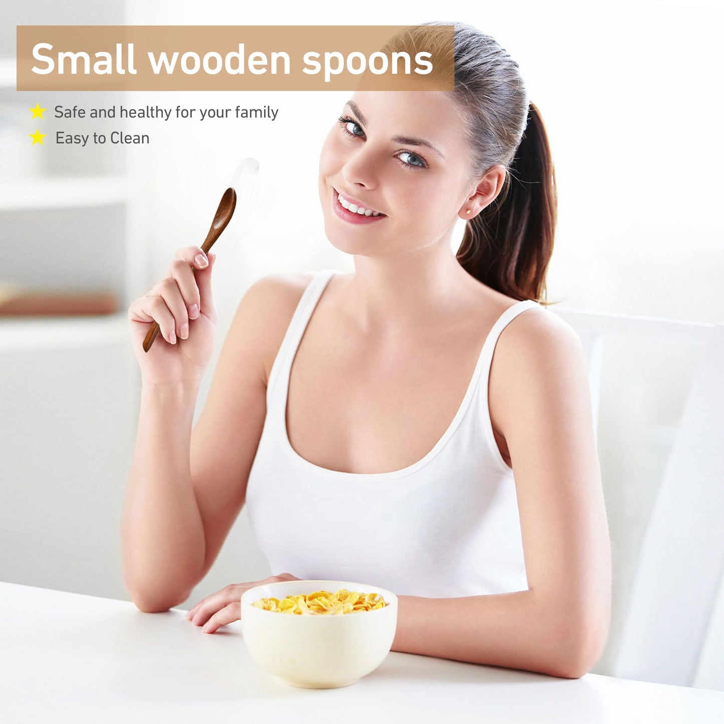 Hefild 2PCS 7.8inch Wooden Spoons for Honey and Coffee，Small Wooden Spoons with Long Handle for Stirring – Padauk Wood Honey Spoon & Coffee Spoons for Jars, Tea and Spice