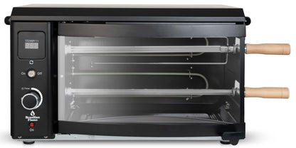 Brazilian Flame Rotisserie Grill Roaster with 2 Auto Rotating Indoor Skewers for Rotisserie Chicken, Steak, Fish, Brazilian Style BBQ, Electric Smoke-Free Rotisserie Grill for Apartment