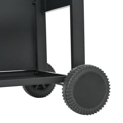 3 Burner BBQ Propane Gas Grill, Freestanding Grill Cart with Wheels, Stainless Steel Heavy-Duty Cabinet Style, Outdoor BBQ Grill for Garden Backyard Cooking Barbecue