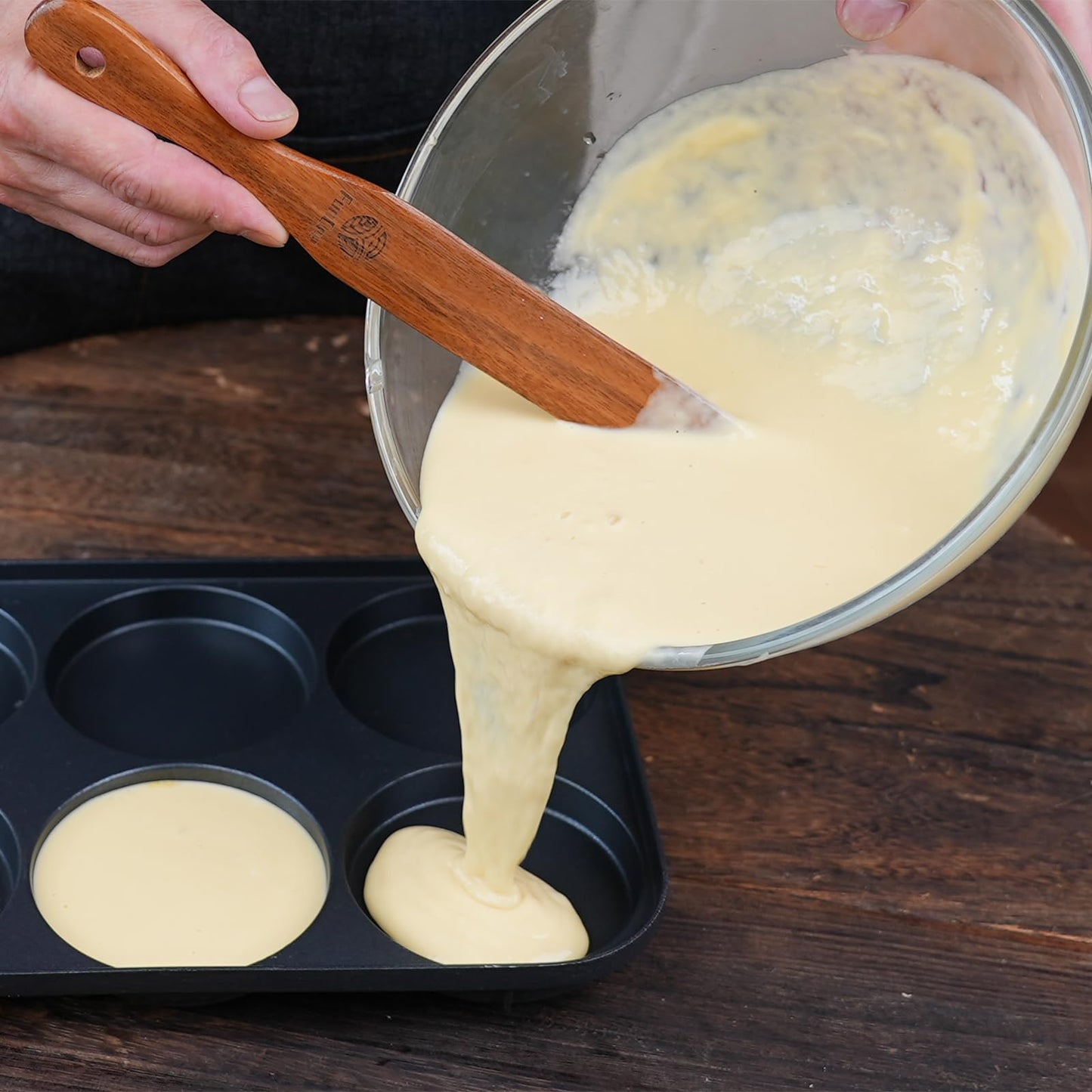 2 Pack Wooden Spurtle for Sourdough Starter, Mixing, Reaching Bottom of Jar, Dough Whisk, Long Handle Jar Spatula, Spurtles Kitchen Tools Teak Wood Kitchen Utensils kit for Baking, Cooking