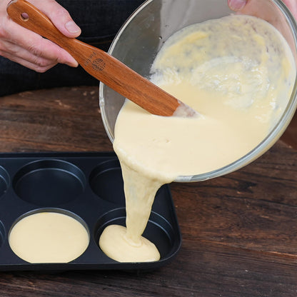 2 Pack Wooden Spurtle for Sourdough Starter, Mixing, Reaching Bottom of Jar, Dough Whisk, Long Handle Jar Spatula, Spurtles Kitchen Tools Teak Wood Kitchen Utensils kit for Baking, Cooking