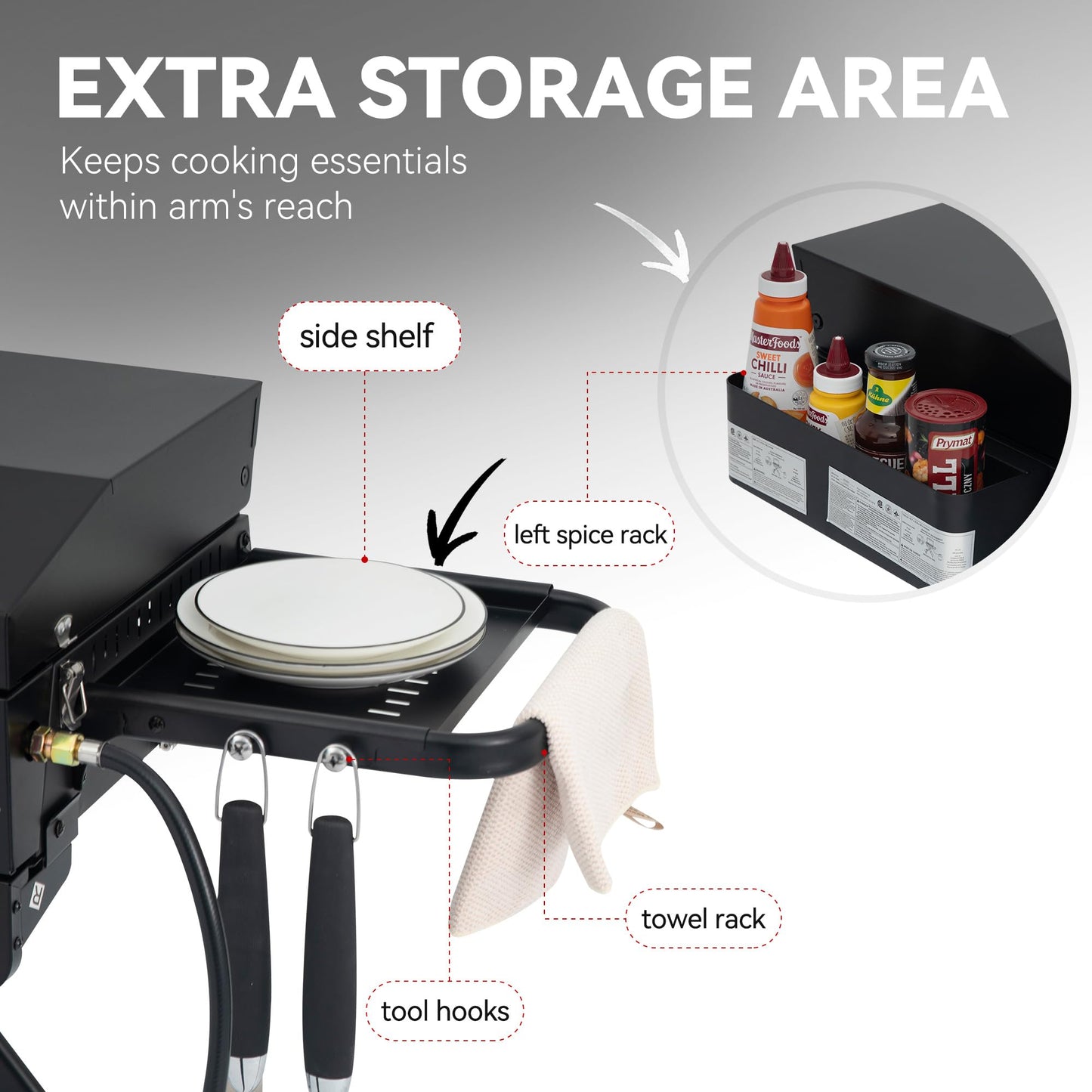 Royal Gourmet PD3001 3-Burner Propane Gas Griddle with Collapsible Stand, 23-Inch Portable Griddle with Side Table & 314 Sq. In. Cooking Area for Camping, Tailgating, Backyard & Patio, Black