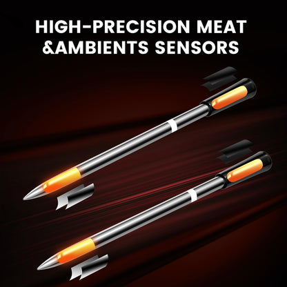 Niitawm Oven Grill Digital Meat Thermometer, Smart Bluetooth Wireless Food Thermometer with Dual Probes, iOS & Android App Thermometer for Long Range Smoker BBQ, Gas Grill, Air Fryer, Cooking Gifts