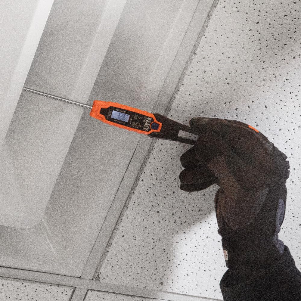 Klein Tools ET05 Digital Pocket Thermometer, HVAC Instant Read Thermometer with Backlit Display, Wide Measurement Range, Fahrenheit and Celsius