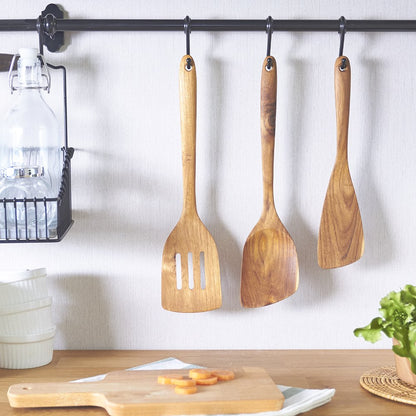FAAY 3-in-1 Wooden Spatulas, Kitchen Utensils, Cooking Utensil, 100% Healthy Utensils from High Moist Resistance Teak, Eco-Friendly Wood Spatula for Non Stick Cookware