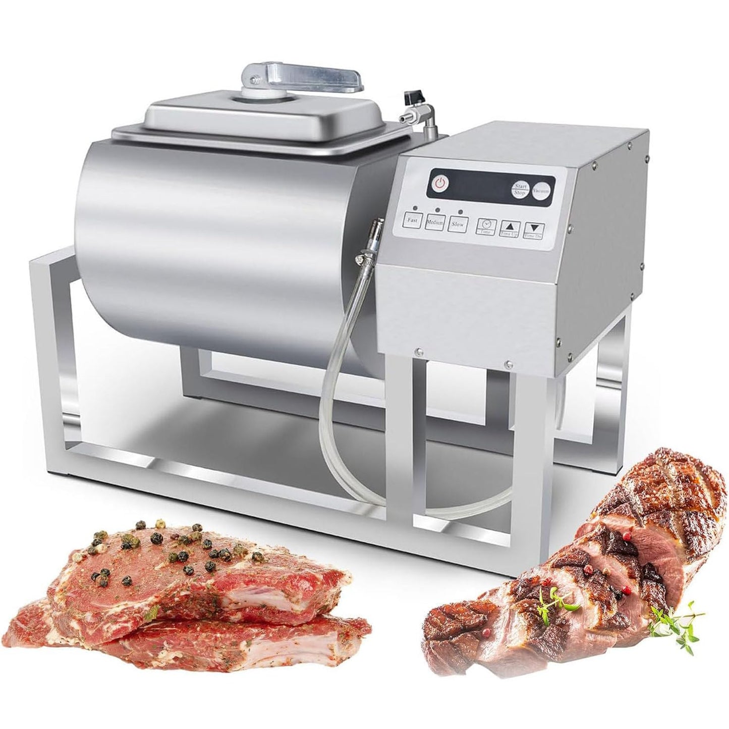 Vegetable Marinating Machine Meat Vegetable Tumbler Marinator Food Vacuum Marinator, 36lb/18L Vacuum Tumbler Marinating Machine for Jerky Sausage Bacon 3-Speed Control