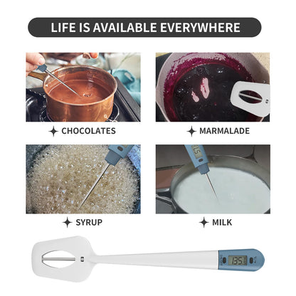 Efeng Candy Thermometer Spatula for Digital Cooking with Pot Clip – Silicon Spatula with Meat Thermometer, Instant Read Thermometer for Candy,Chocolate,Grill Meat Cooking