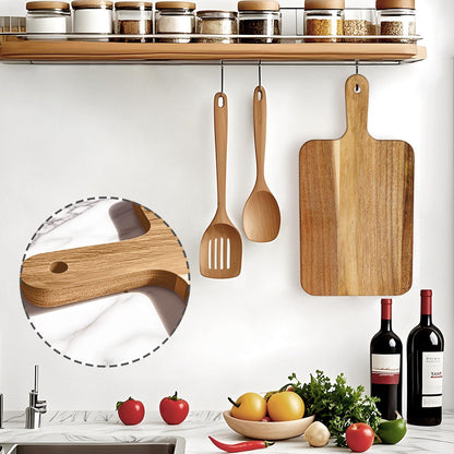 MTOPHLS Acacia Wood Small Cutting Board with Handle, 13.7''X7'' Wooden Chopping Boards Serving Board with Hole for Meat, Cheese, Vegetables, Bread, and Charcuterie