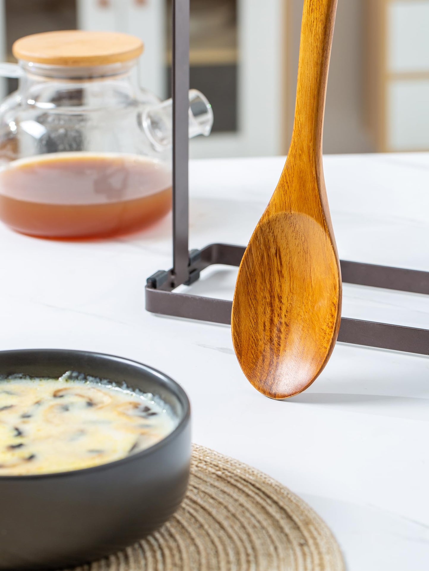 Wooden Mixing Spoon, 16.5 Inch Long Handled Wooden Spoons for Cooking And Stirring