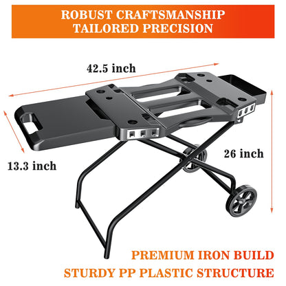 GRISUN Foldable Grill Cart for Ninja OG700–OG750 & Blackstone 22" | Portable BBQ Stand with Wheels, Side Table & Storage Basket