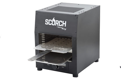 Flame King Scorch Smokeless Infrared Electric Broiler for Indoor Use, Fits on Kitchen Counter, Insulated, Comes with Broiler Tray Black