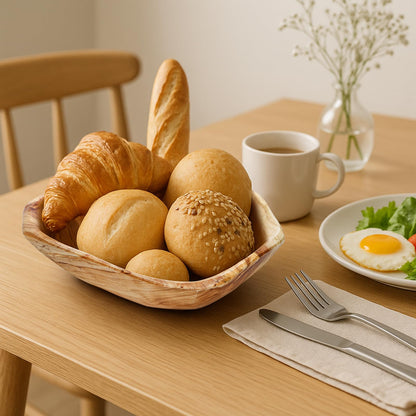 ZENFUN Wood Root Dish Bowl, Natural Wooden Bowl, Handmade Serving Bowls for Candy, Bread, Snacks, Serving Appetizer Display, 9.8''-11.4'' Diameter