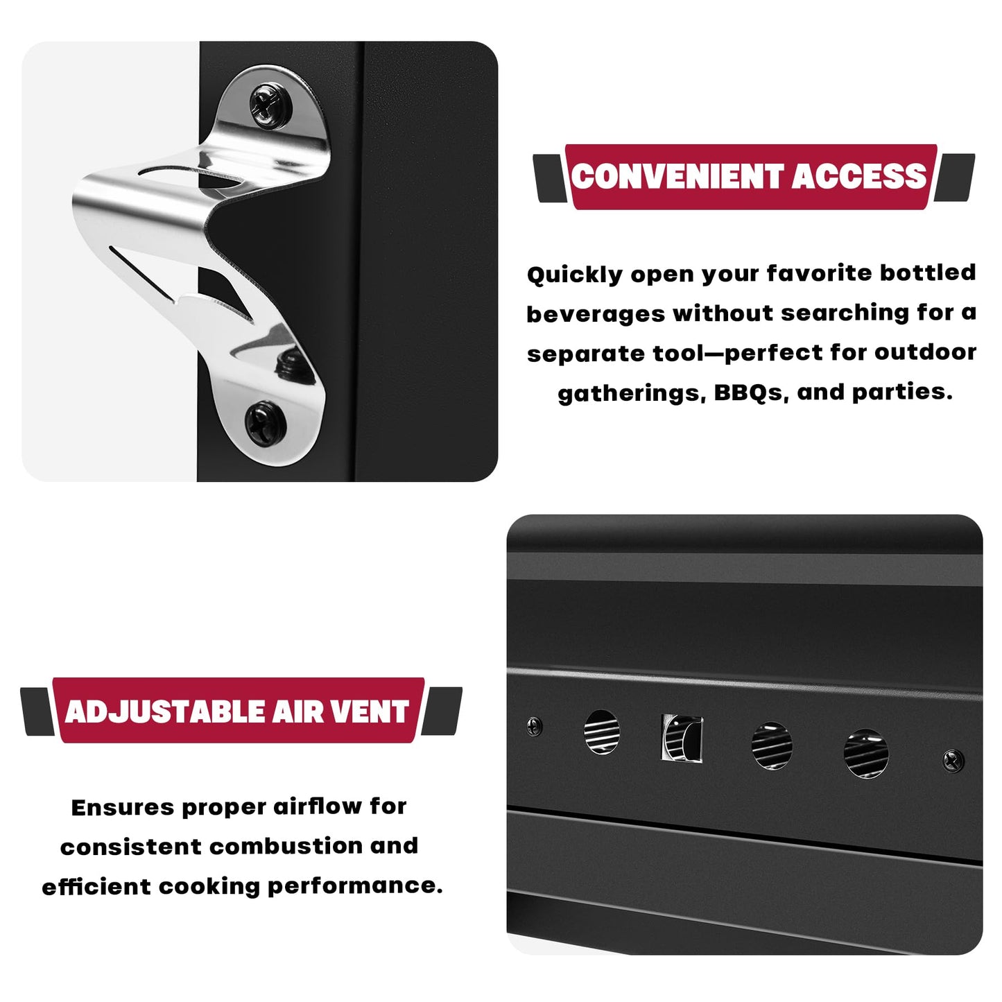 Charcoal Grill, BBQ Grill Charcoal Grill with Pull-Out Grease Tray for Outdoor Patio Backyard, Compact Version