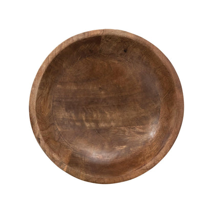 Bloomingville Mango Wood Footed, Walnut Finish Bowl, 12" L x 12" W x 5" H, Brown, (AH2315)