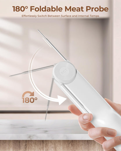 ERICKHILL Infrared Thermometer Gun, Heat Temp Temperature Gun with Meat Probe 2-in-1, Digital IR Laser Thermometer Gun for Cooking, Pizza Oven, Meat, Griddle, Grill, HVAC