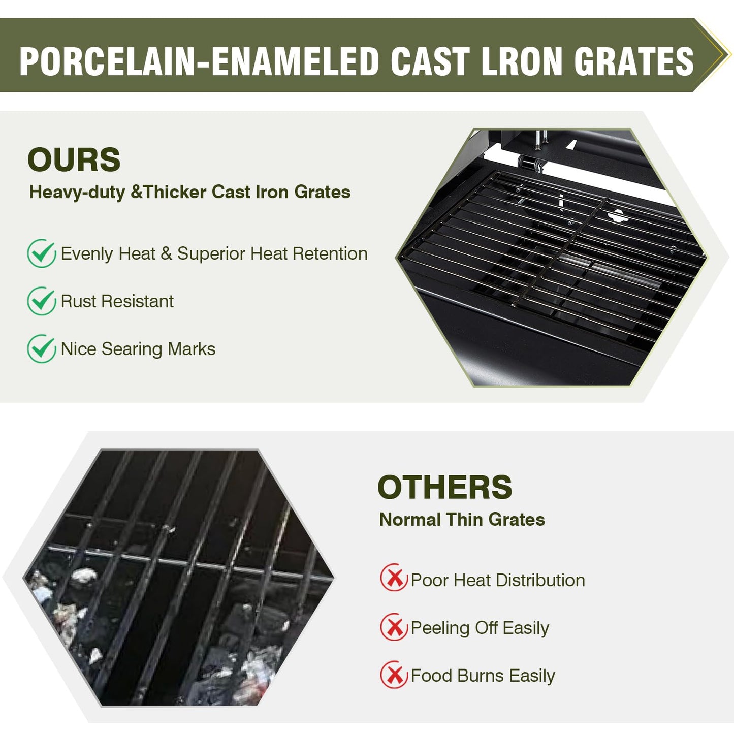 Bestfire Dual Fuel Propane Gas Charcoal Grill Combo Black Dual Lids, Flat Top Grill With 2 Side Shelves for BBQ, Outdoor and Backyard Cooking