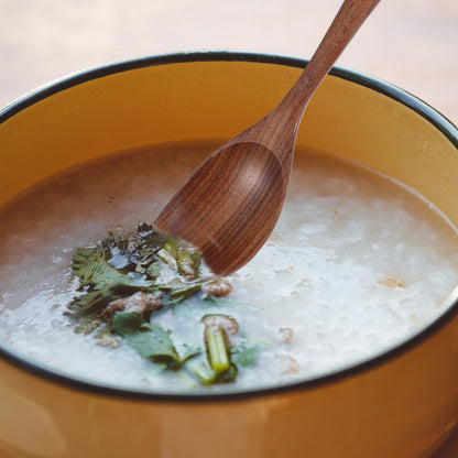 Ptwola Cooking Wooden Spoons Teak Wood Corner Spoon Long Handle Good Grip Ladle Handcraft Heat Resistant Spatula Spoon Tool for Kitchen Non Stick Cookware Baking Serving Mixing Stirring Gravy Utensils