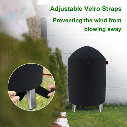 Outdoor Round Smoker Cover Fits Realcook Realcook 17" Smoker, Char-Broil 16" Bullet Smoker, Cuisinart COS-116 Vertical Charcoal Smoker,Joyagrill 17-1/2" Smoker Grill (22" D x 30" H)