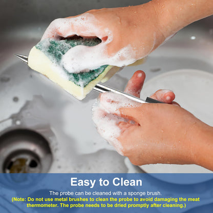 Wireless Meat Thermometer Bluetooth with Ceramics Probe for Grilling/Cooking Waterproof Digital Oven Food Thermometer with 600Ft Range Perfect for BBQ/Air Fryer Compatible with iOS & Android Smart App