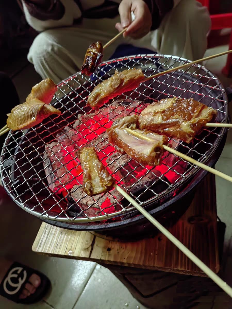 BBQ Charcoal Grill, cast iron charcoal grill,Hibachi Grill,Mini Charcoal Grill Camping Stove Portable Barbecue Stove, Stove for Indoor Outdoor Picnic BBQ Party,Home Picnic, Camping (10.2)