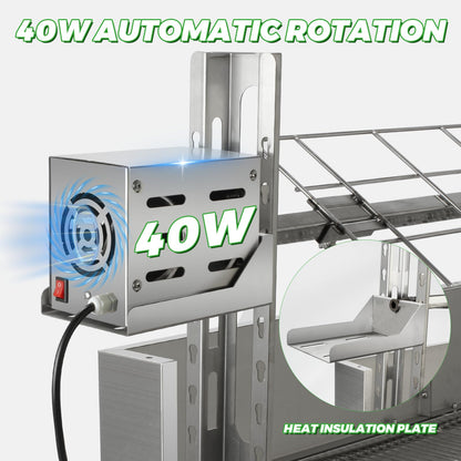 SGOLAN Stainless Steel Rotisserie Grill with Windbreak 35 Inch Pig Roaster, Electric 40W Motor Pig Lamb Rotisserie 132 Lbs Capacity BBQ Rotisserie Grill for Camping, Party (35 Inch)