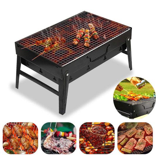 Portable-Charcoal-Grills Outdoor-BBQ-Grill Folding-Camping-Campfire-Grill Quick-Barbecue-Grill - Compact-Backpacking-Firepit-Grills for Outdoor Grilling Cooking Picnics