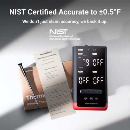 ThermoMaven Smart Bluetooth Wireless Meat Thermometer – 4-Probe, WiFi Unlimited Range, 6 Sensors with NIST Certified Accuracy, Ideal for BBQ, Grill, Kitchen, Oven, Smoker, Rotisserie