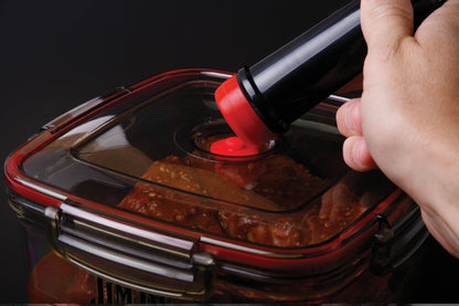 Jim Beam Vacuum Seal Marinade Box, Air Sealed Pump, Removes air from the Marinade Box, Speedy Marination Process, Barbecue and Grilling Marinator, Perfect Marination of Beef, Chicken and Fish