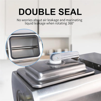 Vacuum Tumbler 18 Liter Capacity, Meat Tumbler Marinator Machine, 30w Bidirectional Rotation, 3 Speeds, Fast Marinating For Gently Mixing, Marinating, Salting, And Pounding Meat Under Vacuum