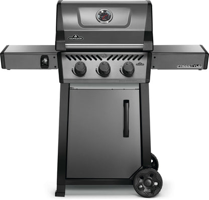 Napoleon Freestyle 365 Natural Gas Outdoor Grill, Graphite Grey – 3-Burner BBQ with Stainless Steel Cooking Grates