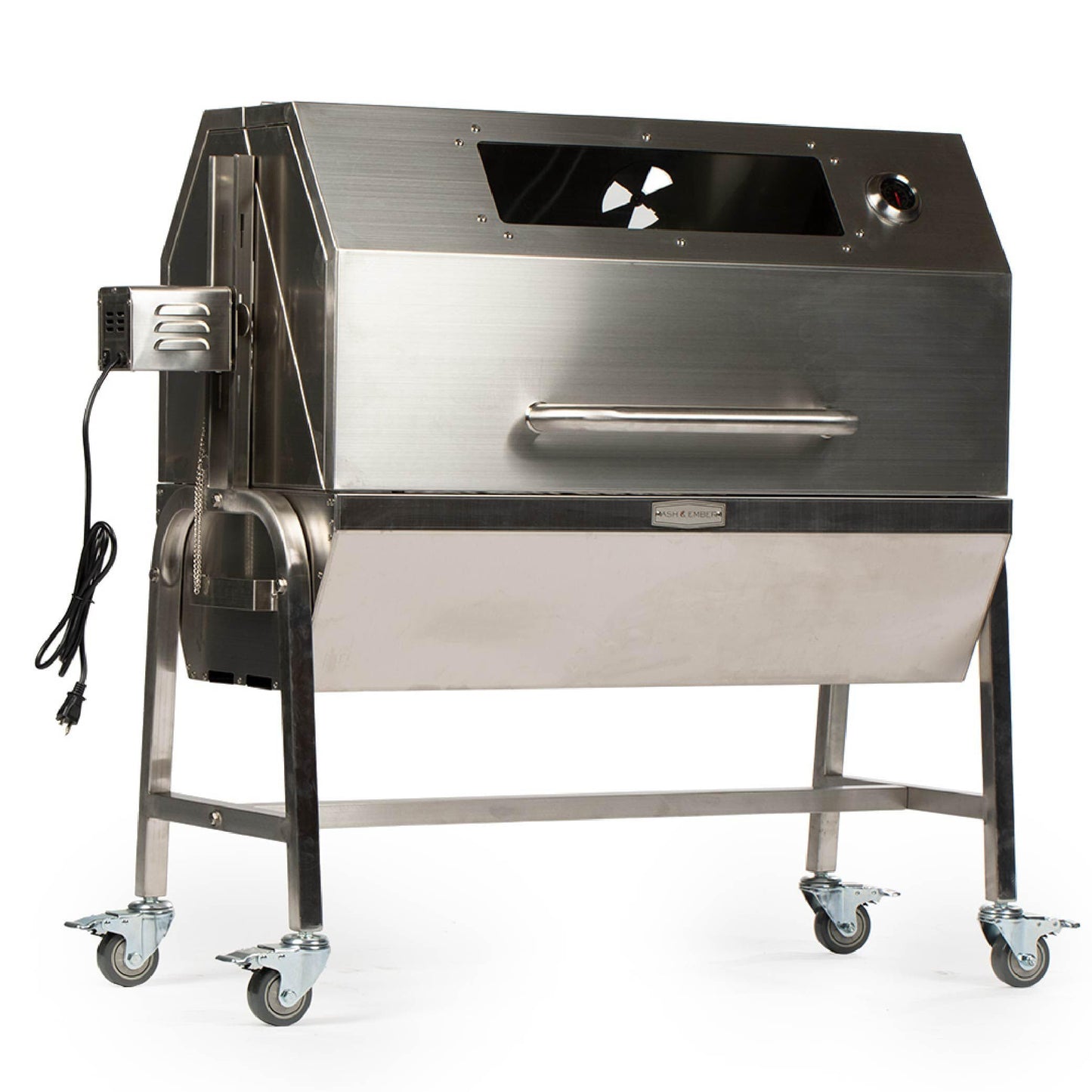 Titan Great Outdoors 13W Stainless Steel Rotisserie Grill Roaster with Glass Hood 85 LB Capacity