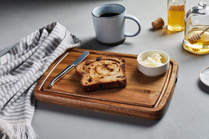 Set of 2 Sonder Los Angeles Acacia Wood Cutting Boards with Juice Groove, Gift Box Included - Small & Medium Sizes: 14x10x1in & 12x8x1in. Ideal for Meat, Vegetables, and Organic Produce Sustainable