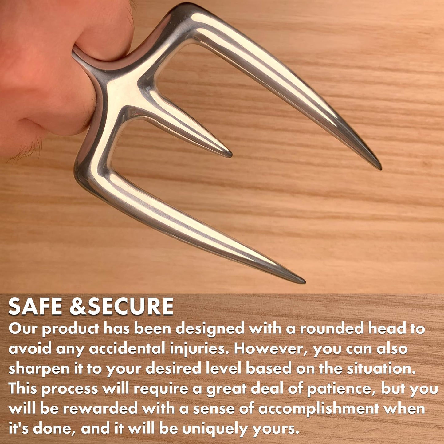 qAp quality art Practical-18/8 Stainless Steel Meat Carving Fork for Securely Holding and Slicing Large Cuts (6 Inch)