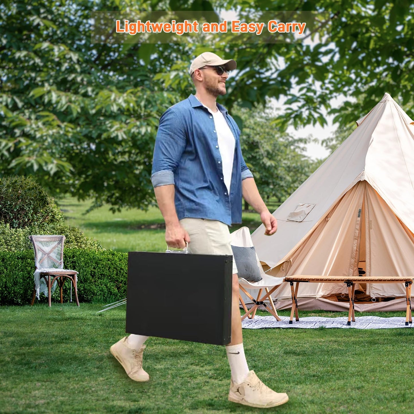 Portable Outdoor Grill Table, Blackstone Griddle Stand, Movable Griddle Stand Fit 17 Inch or 22 Inch, Grill Cart for Blackstone, Ninja Woodfire Grill Stand