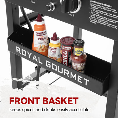 Royal Gourmet GB2000N 2 Burner Propane Gas Griddle, 23 Inch Flat Top Grill with 450 Sq. In. Cooking Area for Backyard and Tailgating, Black