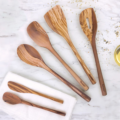 Tovolo Olivewood Utensil Set of 6 for Meal Prep, Cooking, Baking, and More