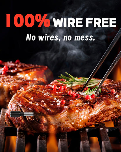 Beofinest Wireless Meat Thermometer, 500ft Range, Bluetooth, Digital, Smart App Control for Grilling, Smoking, BBQ, Oven, Grill, Smoker, Rotisserie