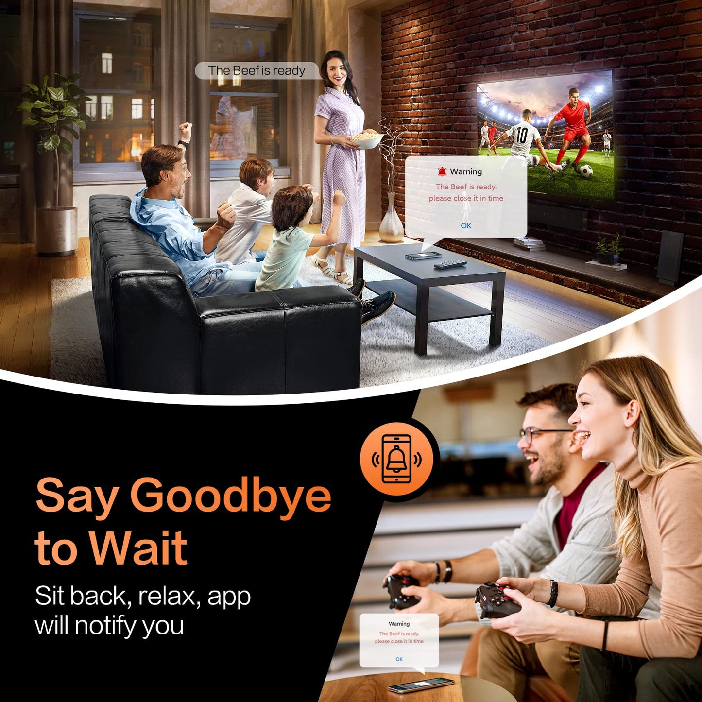 Meat Thermometer Digital Wireless for Grilling and Smoking, Grill Thermometer Smart with 230 Ft Range for Cooking, BBQ, Oven, Smoker, Air Fryer, Stove, Rotisserie, Sous Vide at Home Kitchen Outdoor